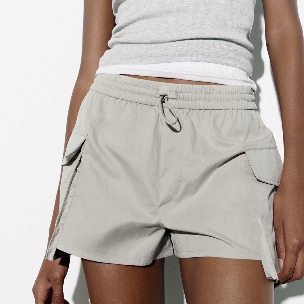 ZARA CARGO NYLON BLEND SHORTS NEW